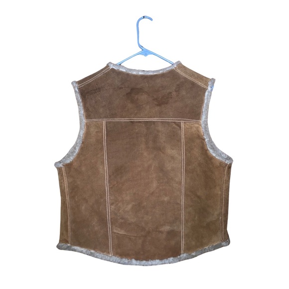 Leather Vest Made in Mexico inside pocket sz 40 defects on lease read - Picture 3 of 7